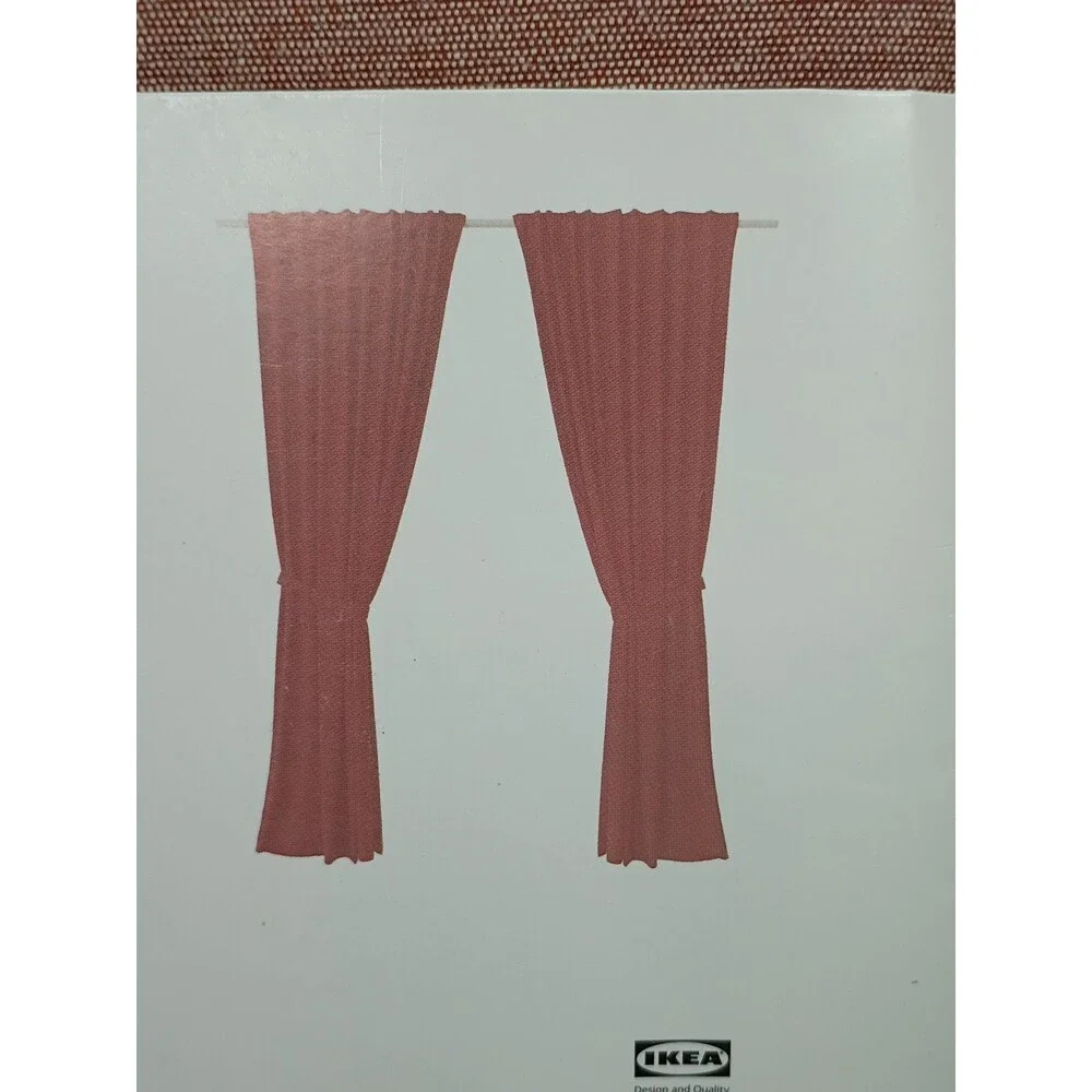 IKEA LENDA Curtains 2 Panels (1 Pair) Red-Brown 55x84